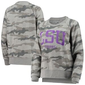 Pressbox Camo LSU Sweatshirt - Gray & Purple, XL